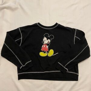 Disney Mickey Mouse Black and White Graphic Sweatshirt